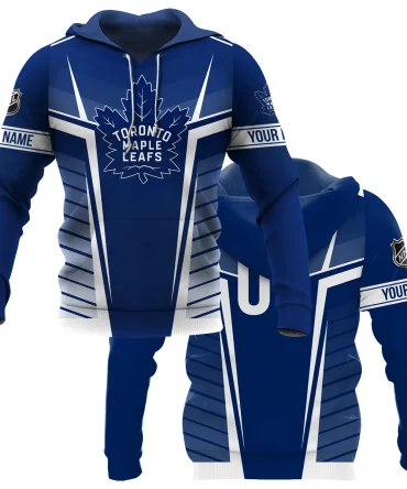 Custom Name &amp; Number NHL Toronto Maple Leafs Exclusive All Over Prints QTNHL311024A1TMLHD - Hoodie