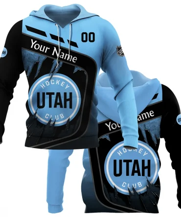 Custom Name &amp; Number NHL Utah Hockey Club Exclusive All Over Prints BLNHL311024A1UHCHD - Hoodie