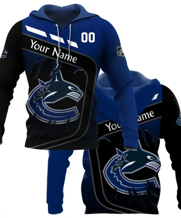 Custom Name &amp; Number NHL Vancouver Canucks Exclusive All Over Prints BLNHL311024A1VCHD - Hoodie