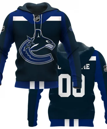 Custom Name &amp; Number NHL Vancouver Canucks Exclusive All Over Prints HONHL3110A01VCHD - Hoodie