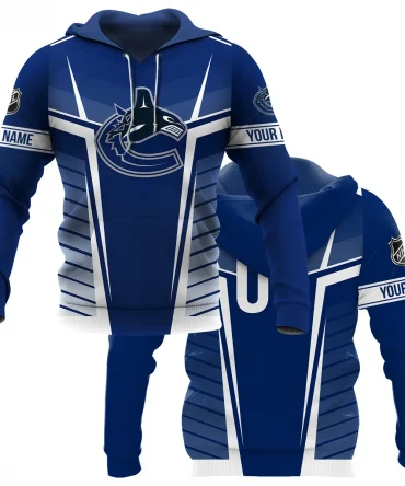 Custom Name &amp; Number NHL Vancouver Canucks Exclusive All Over Prints QTNHL311024A1VCHD - Hoodie