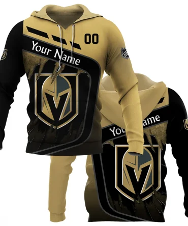 Custom Name &amp; Number NHL Vegas Golden Knights Exclusive All Over Prints BLNHL311024A1VGKHD - Hoodie