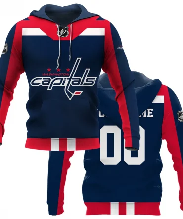 Custom Name &amp; Number NHL Washington Capitals Exclusive All Over Prints HONHL3110A01WCHD - Hoodie