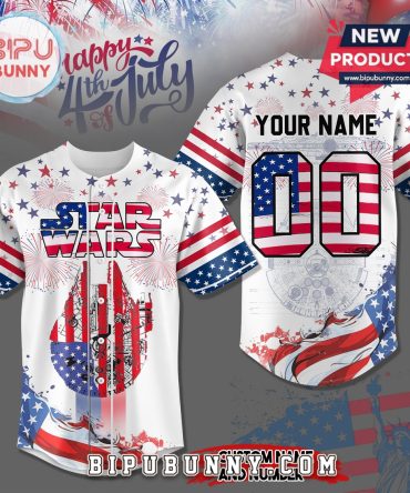 Custom Star Wars Happy 4th Of July Baseball Jersey
