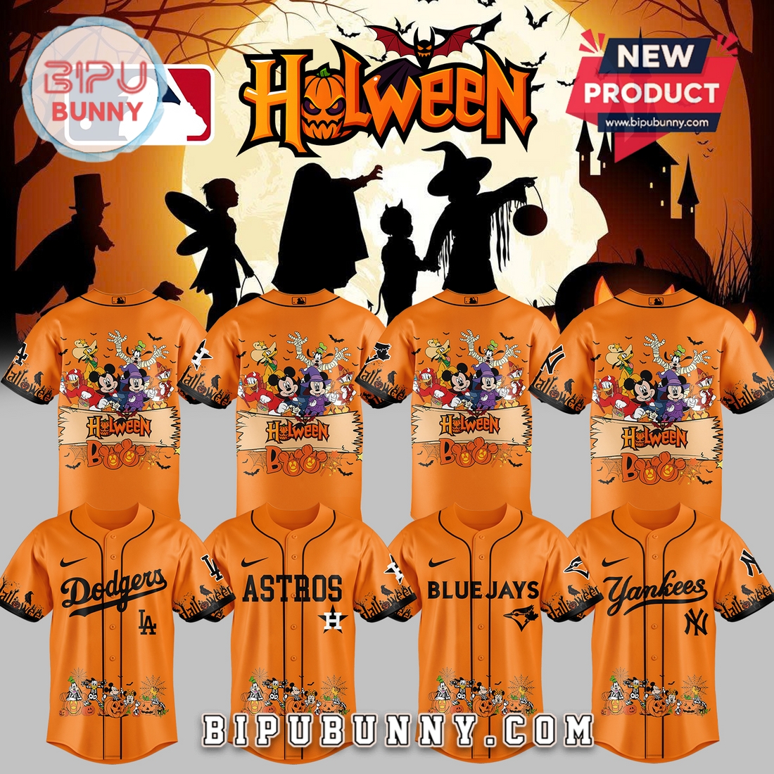 Custom Team MLB x Mickey Halloween 2025 Baseball Jersey