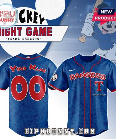 Custom Texas Rangers x Mickey Night Game Baseball Jersey