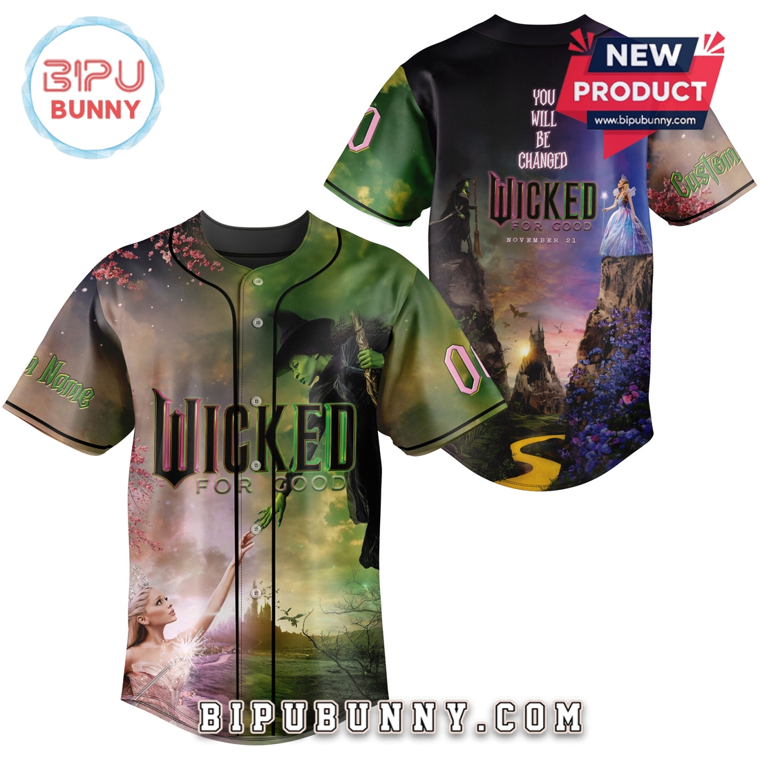 Custom Wicked For Good Baseball Jersey - Image 2