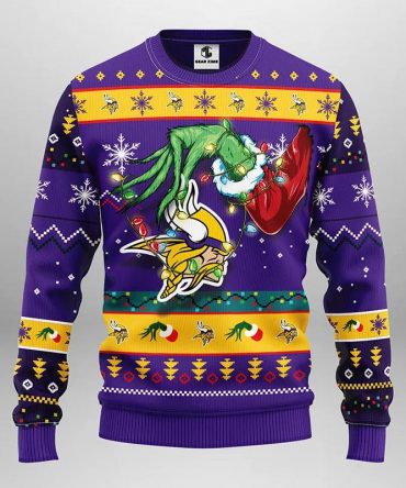Minnesota Vikings Grinch Christmas Ugly Sweater