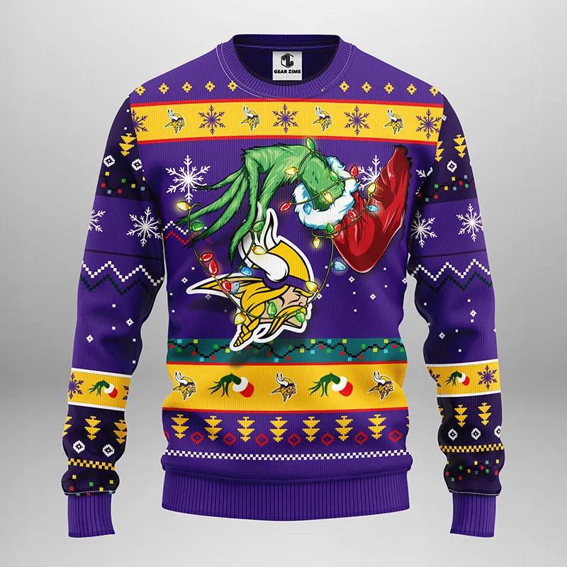 Minnesota Vikings Grinch Christmas Ugly Sweater