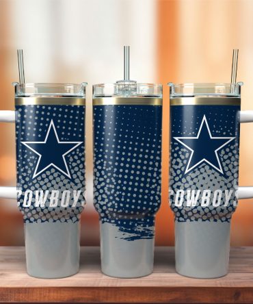 Stylish Insulated Tumbler with Handle & Straw - Perfect for Cowboys Fans
