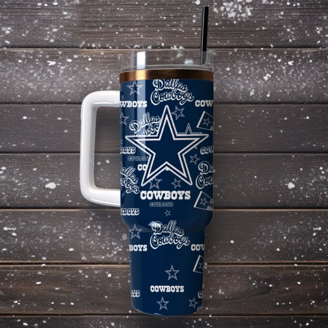 Ultimate Cowboys Fan Tumbler with Handle - Insulated & Stylish - Image 4