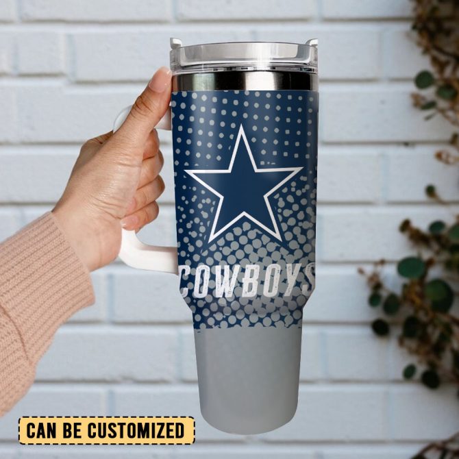 Stylish Insulated Tumbler with Handle & Straw - Perfect for Cowboys Fans - Image 2