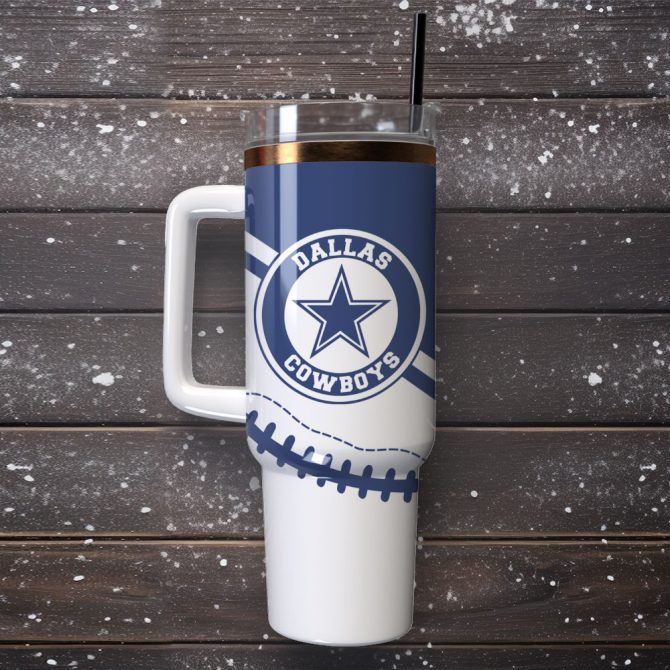 Dallas Cowboys Tumbler Cup with Handle - Perfect Gift for Fans - Image 4