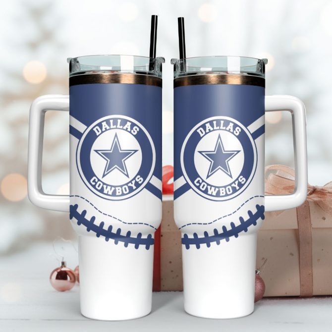 Dallas Cowboys Tumbler Cup with Handle - Perfect Gift for Fans - Image 3