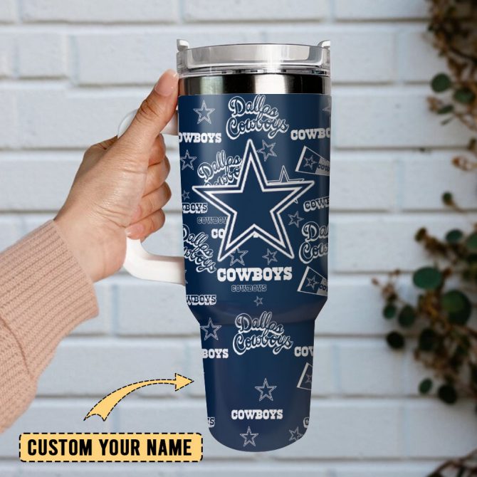 Ultimate Cowboys Fan Tumbler with Handle - Insulated & Stylish - Image 2