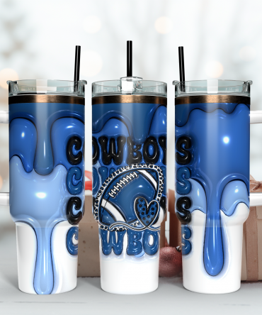 Stylish Cowboy Football Tumbler with Straw - Perfect Gift for Fans
