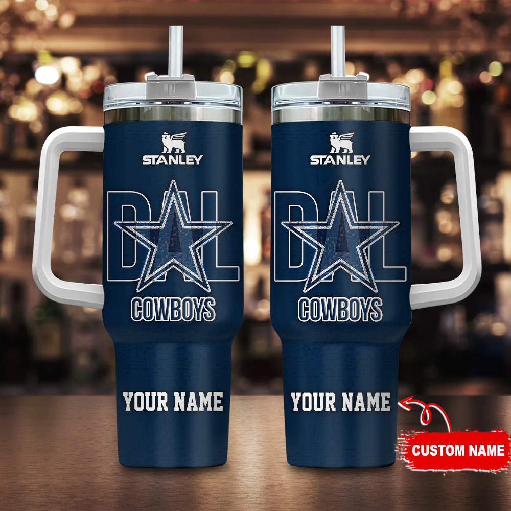 Customizable Dallas Cowboys Tumbler - Personalized Stainless Steel Travel Mug