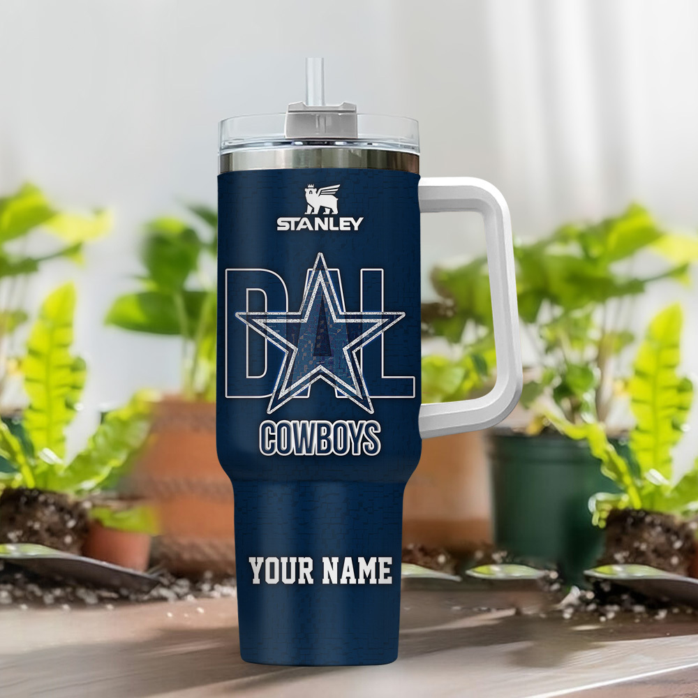 Customizable Dallas Cowboys Tumbler - Personalized Stainless Steel Travel Mug - Image 2