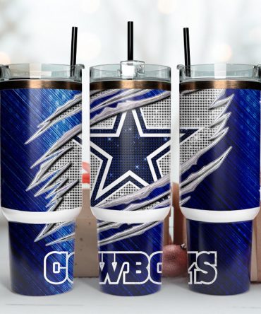 Stylish Blue Tumbler with Team Star Design - Perfect Gift for Fans