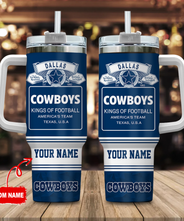 Custom Dallas Football Fan Tumbler - Personalized Name Mug for Game Day