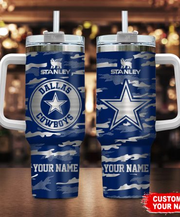 Customizable Dallas Cowboys Camo Mug - Personalized Name, Durable Design