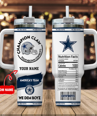 Custom Name Dallas Football Team Tumbler - Personalized Gift for Fans