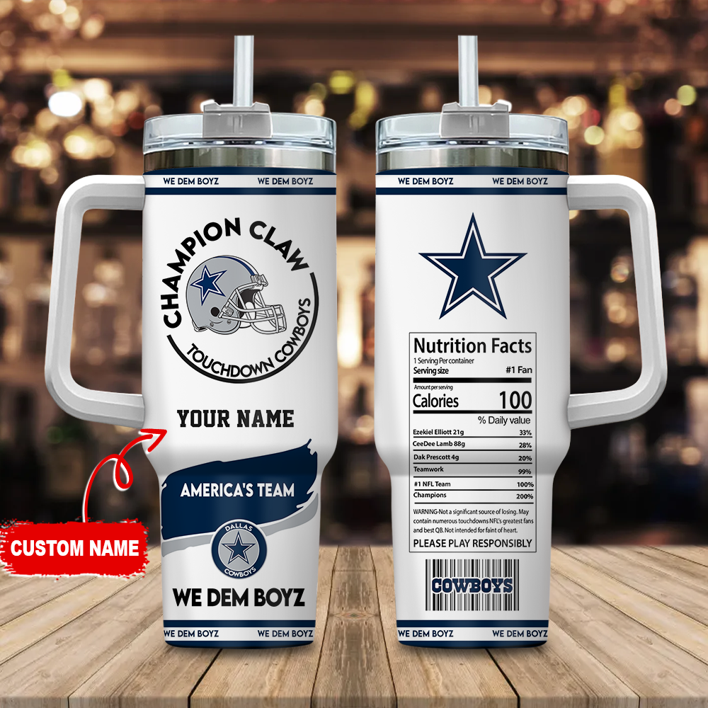 Customizable Dallas Cowboys Fan Mug - Personalized Champion Claw Design