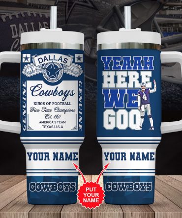 Personalized Dallas Cowboys Tumbler – Customizable Fan Gift with Your Name