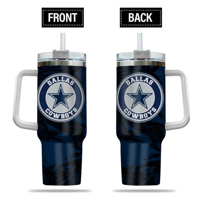 Dallas Cowboys Fan Tumbler with Handle - 40oz Insulated Travel Mug