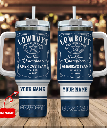 Custom Name Cowboys Tumbler Mug - Celebrate America's Team in Style