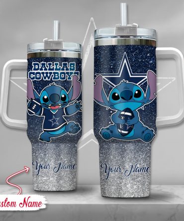 Custom Name Dallas Cowboys Tumbler with Cute Character Design