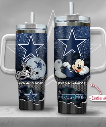 Customizable Mickey and Star Sports Fan Tumbler with Handle
