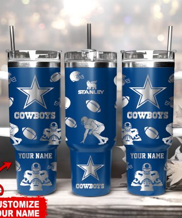Customizable Football Fan Tumbler with Handle - Personalize with Your Name