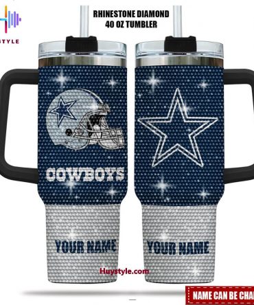 Personalized Rhinestone Diamond 40oz Tumbler with Handle - Custom Name