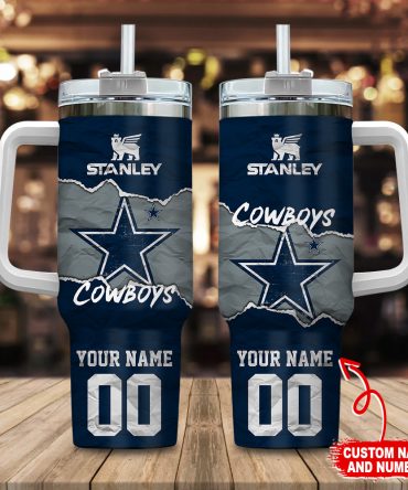 Custom Cowboys Insulated Tumbler with Handle - Personalize Your Drinkware!