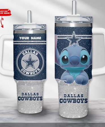 Custom Dallas Cowboys Tumbler with Stitch Design - Personalized Gift