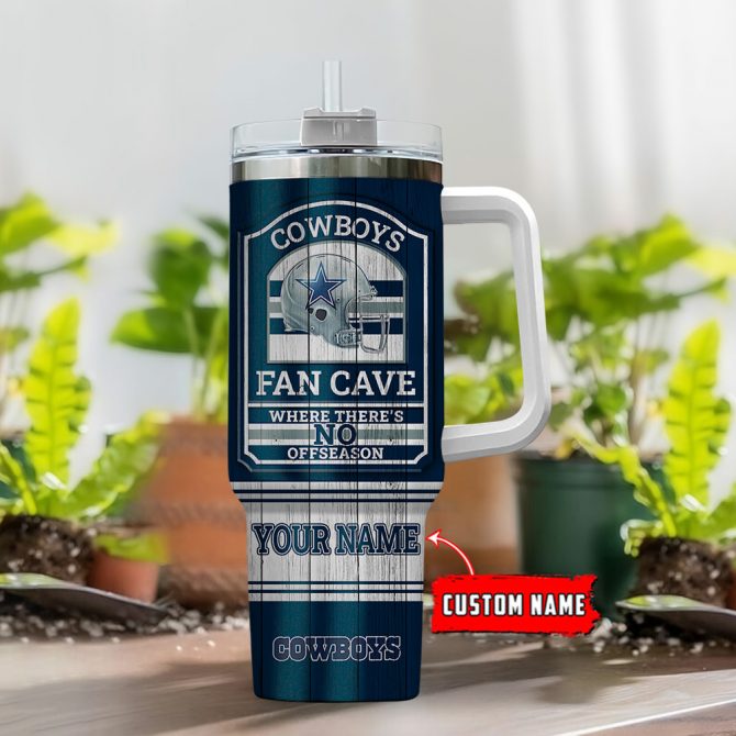 Personalized Cowboys Fan Cave Tumbler - Custom Name, Ultimate Gift for Football Fans - Image 2