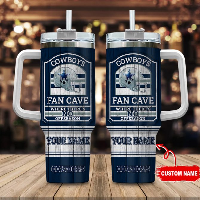 Personalized Cowboys Fan Cave Tumbler - Custom Name, Ultimate Gift for Football Fans