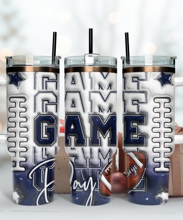 Stylish Football Game Day Tumbler with Handle - Perfect for Sports Fans