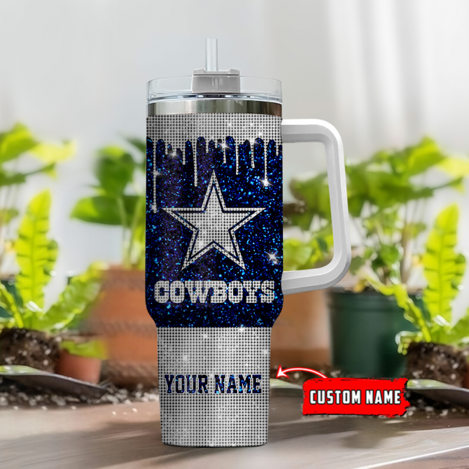 Custom Glitter Tumbler with Handle - Personalized Star Design - Image 2
