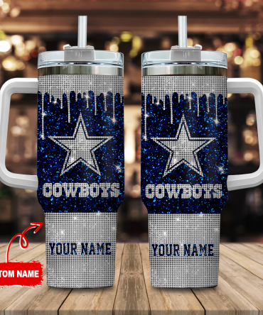 Custom Glitter Tumbler with Handle - Personalized Star Design
