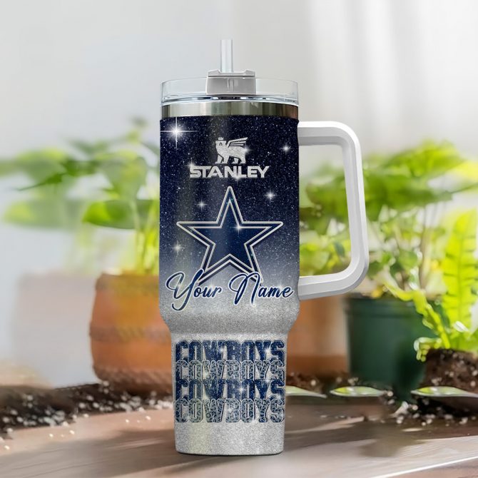 Customized Stanley Tumbler with Handle - Personalize Your Cowboys Pride - Image 2