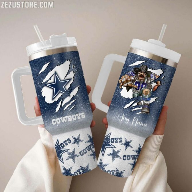 Personalized Cowboys Tumbler - Custom Name Football Fan Gift