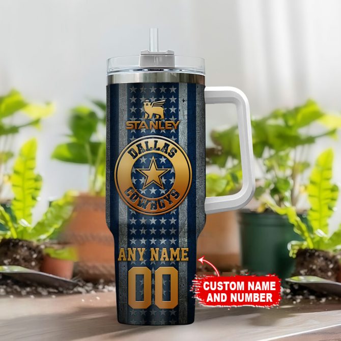 Customizable Dallas Themed Tumbler with Handle and Straw - Perfect Gift for Fans - Image 2