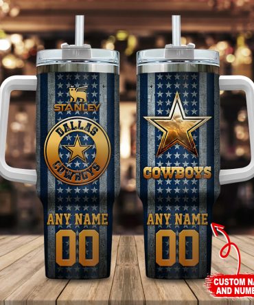 Customizable Dallas Themed Tumbler with Handle and Straw - Perfect Gift for Fans
