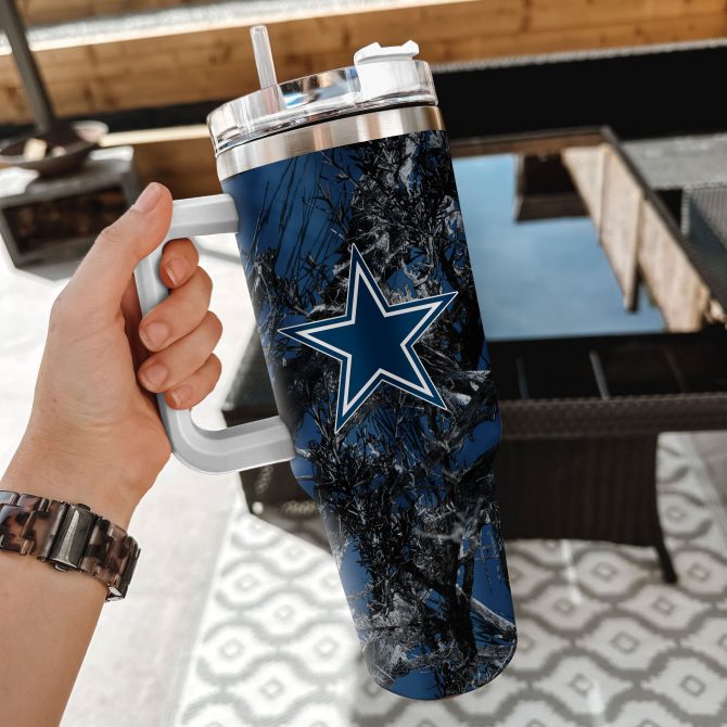 Dallas Cowboys Insulated Travel Mug with Handle - Perfect for On-the-Go Fans - Image 2