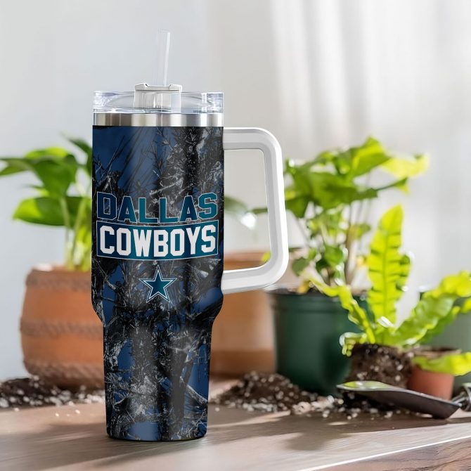Dallas Cowboys Insulated Travel Mug with Handle - Perfect for On-the-Go Fans - Image 4