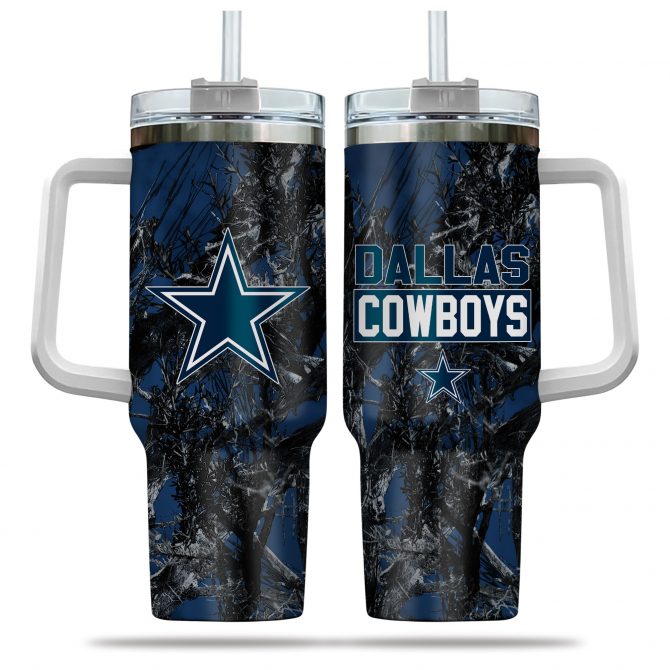 Dallas Cowboys Insulated Travel Mug with Handle - Perfect for On-the-Go Fans