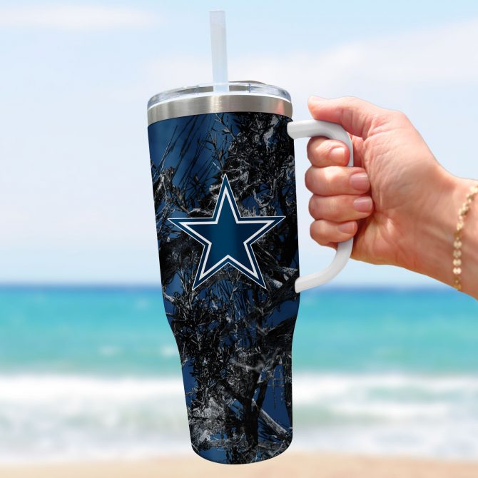 Dallas Cowboys Insulated Travel Mug with Handle - Perfect for On-the-Go Fans - Image 3