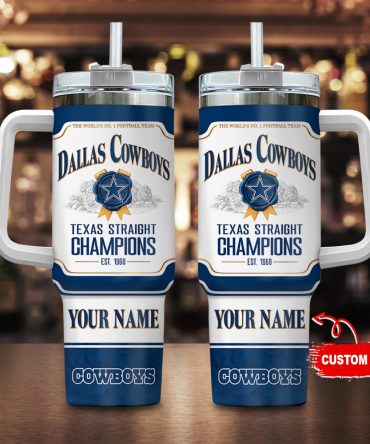 Personalized Dallas Cowboys Championship Tumbler - Custom Name Gift